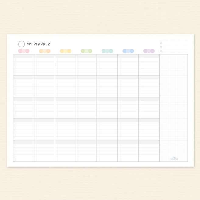꼬모멜로소 내맘대로 플래너 먼슬리 위클리 학습 이유식 식단 만년 스케줄러, 25장