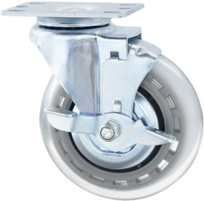 국산 무소음 우레탄 바퀴 12.5cm(5인치) 회전브레이크 캐스터 구르마 밀차 손수레 택배, 국산 직경5~12.5cm, 선택21_5cm(2인치) 고정 (폭20mm), 적색일반