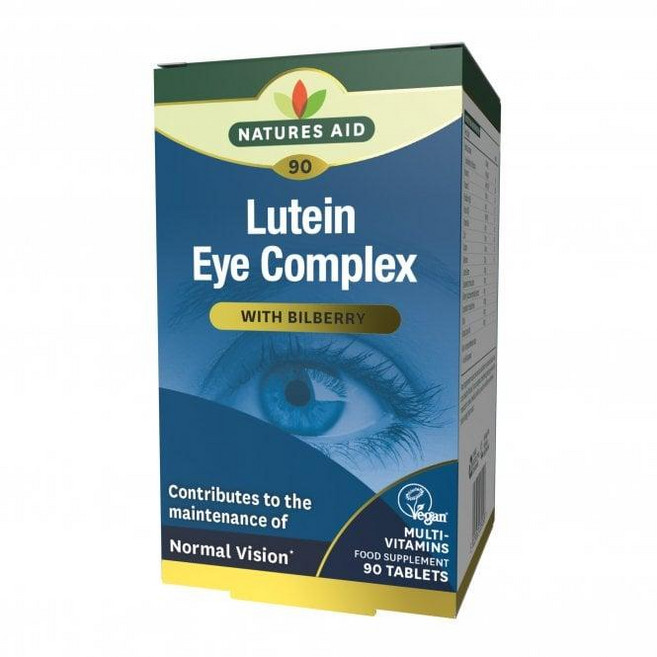 영국 네이처스 에이드 natures aid Lutein Eye Complex 루테인 아이 콤플렉스 with 빌베리, 1개, 90정