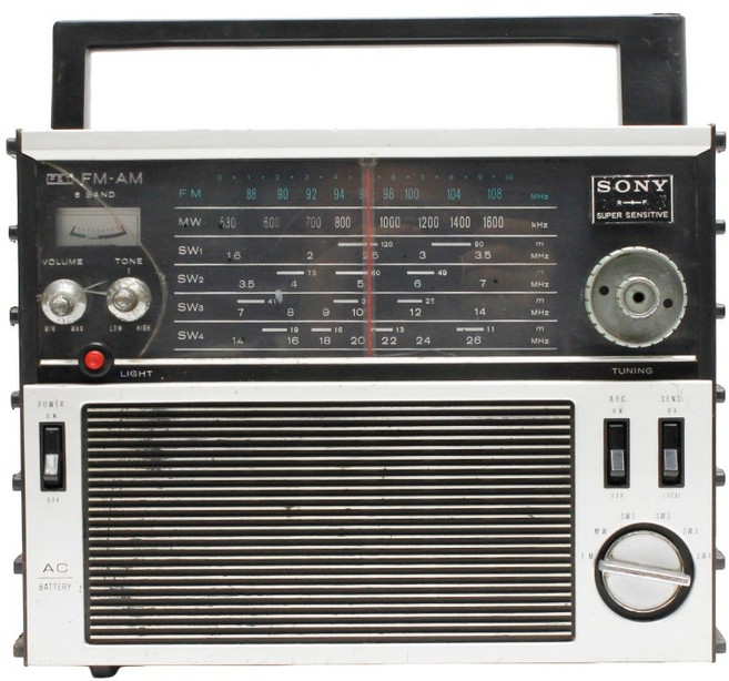 (장식용) SONY 멀티밴드 휴대용라디오 TFM-1600 미작동 KM2605SB47, 실버 블랙