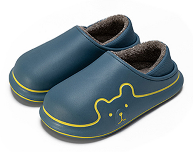 캐주얼 편안한 퍼 슬리퍼 미끄럼방지 방수 보온 신발 가을겨울 단색 실내 방한화 남녀공용