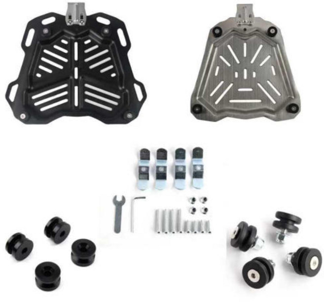 오토바이 탑박스 브라켓 짐대 리어백 배달통 거치대 브래킷 랙 플레이트 검정 T형 4개/세트오늘출발, 바닥 설치 보조 스트립