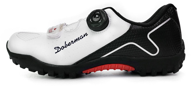 도베르만 국산 평페달 자전거신발, 레드+블랙, 270