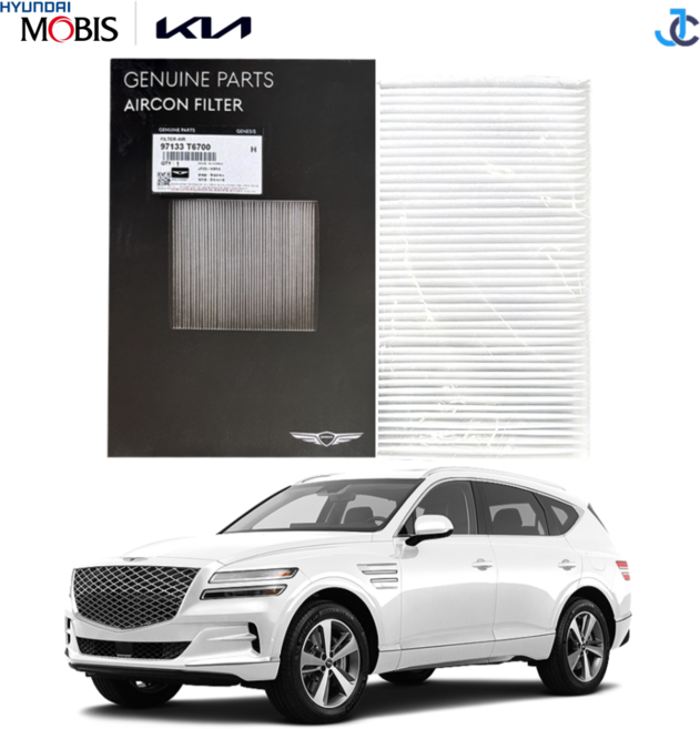 제네시스 순정 에어컨필터 외부 엔진룸적용 97133 T6700, 1개, GV80(2020.01~2024.01)