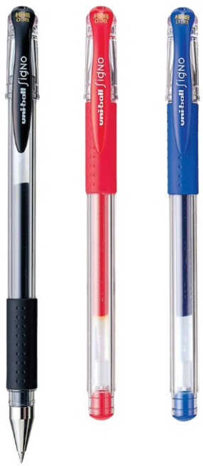 미쓰비시 유니볼 시그노 UM-151 0.38mm, 3개 혼합 (흑1+청1+적1), 1세트