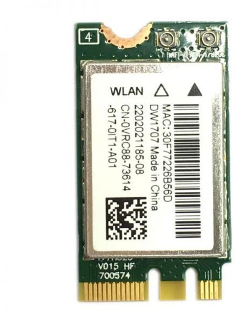 Dell 무선 WLAN WiFi 802.11 b g n + 블루투스 4.0 NGFF 카드 DW1707 용 QCNFA335 VRC88 위도 3340 E5250 3550 E7250, 1개