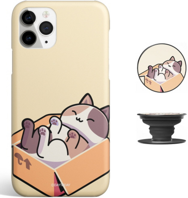 데이투데이 아이폰11프로 케이스 벌러덩누웠냥 고양이 스마트톡
