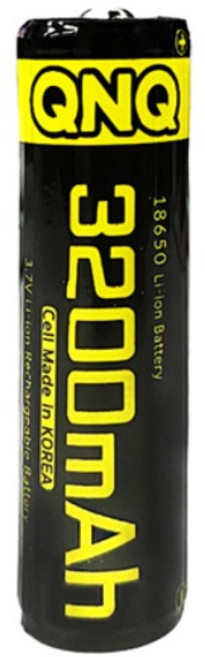 [파격세일] 국내산 셀 18650 배터리 리튬이온 Li-ion QNQ 보호회로내장 3.7V 3200mAh, 1개, 1개입