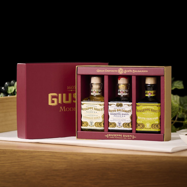 선물 세트 주세페주스티 올리브오일 250ml & 2메달 큐빅 발사믹 식초 250ml & 화이트 발사믹식초 250ml 쥬세페쥬스티 3종, 단품없음
