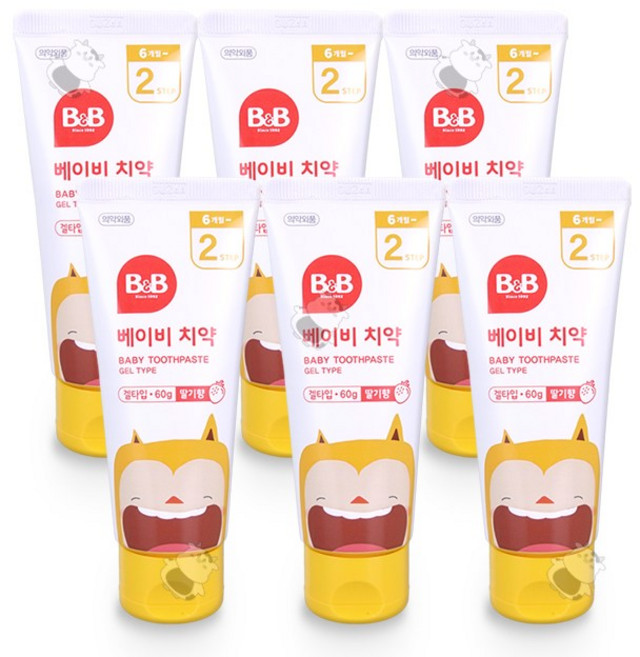 비앤비 베이비치약 겔형(딸기향) 60g(4개월-4세) 유아치약, 60g, 6개