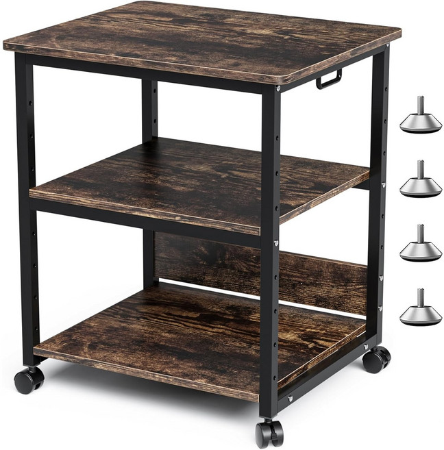 간편조립 다용도 프린터 스탠드 철제 선반 공간절약형 사무실 정리대 사무실 정리 선반 층간 높이 조절, USFGS-2