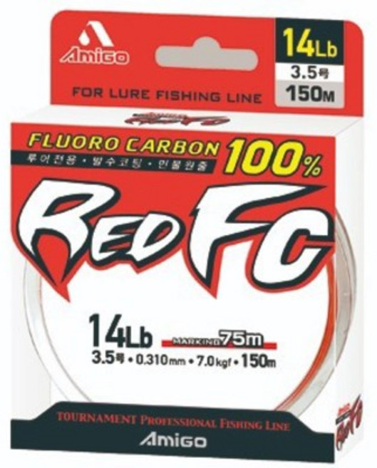 아미고 레드 FC 300m / 카본라인 배스루어 배스 원줄 카본줄 배스줄, (10lb(2.5호)(300m)), 1개
