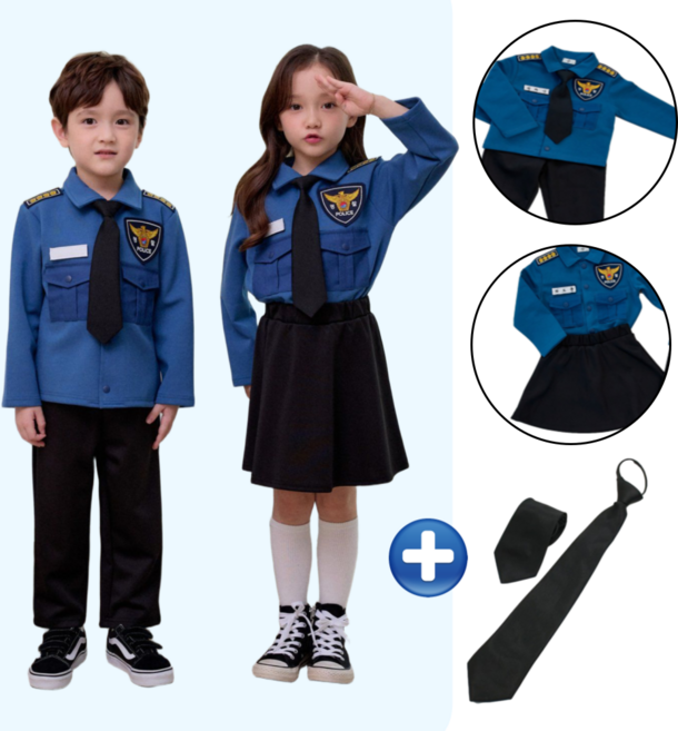 유아 아기 아동 경찰복 경찰옷 어린이집 직업체험 코스튬 역할놀이 선물