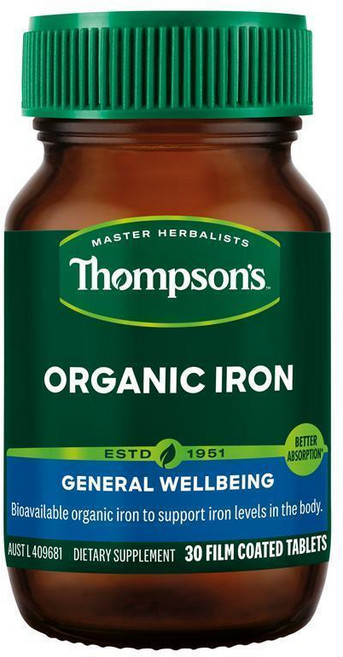 Thompson's 톰슨 철분 24mg 30정 2팩 뉴질랜드 Iron 24mg 30 Tablets, 1개
