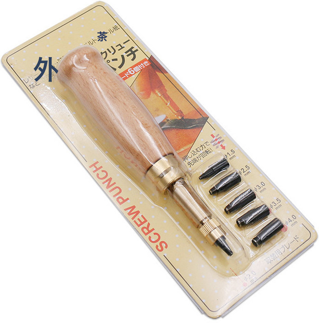 DIY皮革手動打孔自動衝孔器皮帶自動打孔器無聲圓衝子皮帶衝套裝, 1個