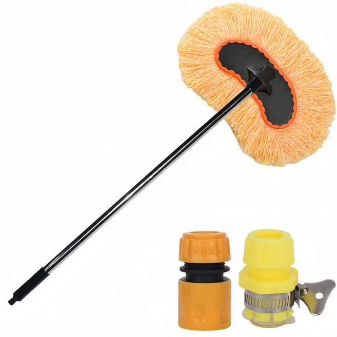 22GTP 물 나오는 셀프 손세차 밀대 세차 밀대 대걸레 청소 호스 연결 워터 분사 물걸레 세차용 물나오는 걸레 자동차 세차용 걸레, 1개