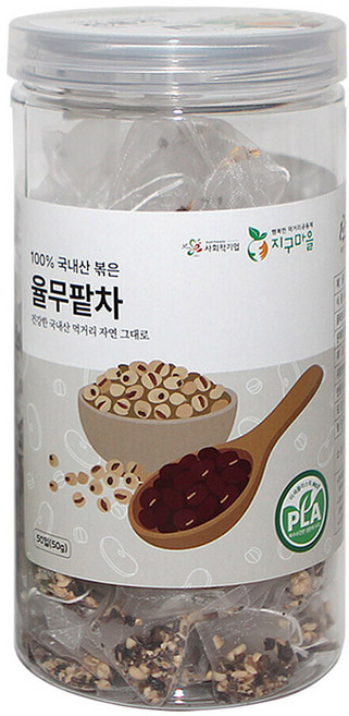 지구마을 생분해필터 PLA 국내산 율무팥차 블렌딩 삼각티백, 1g, 1개, 50개입