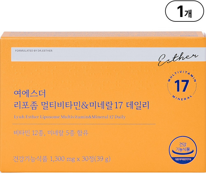 본사직영 여에스더 리포좀 멀티비타민 x 미네랄 17 데일리, 1개, 30정