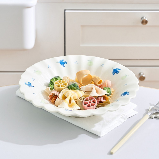 모던하우스 [린넨] 푸른바람뱁새 물결 파스타볼 D22 NK2326078, 블루, 1개