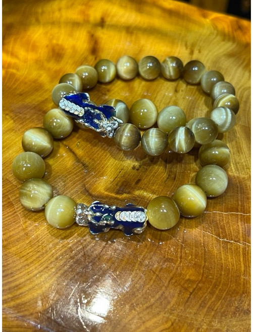 泓潤 金虎眼石變色貔貅手珠, 1個