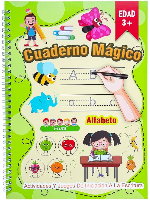 쿠쿠스토어 3세 이상 어린이를 위한 가능한 스페인어 연습서 4권 - 알파벳 숫자 수학 그림 그리기 및, 03 K-90