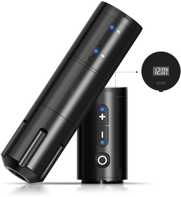 유무선겸용 타투 반영구 유선 무선 머신 니들 SMP머신 속도조절 LJ-001, 2개, 1개, 블랙