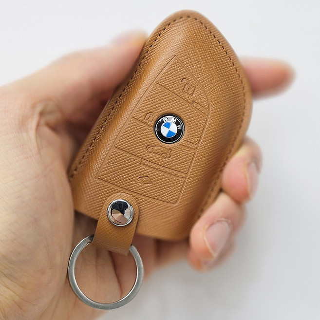 테일러카 BMW 호환 스마트키 키케이스 키홀더 풀커버 세트 비엠더블유 전차종, 브라운
