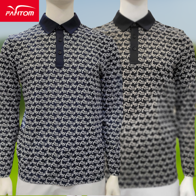 5층 [신사] (25 S/S) 팬텀 골프 남성 로고 패턴 카라 배색 긴팔 티셔츠 211E1TO206_송파점