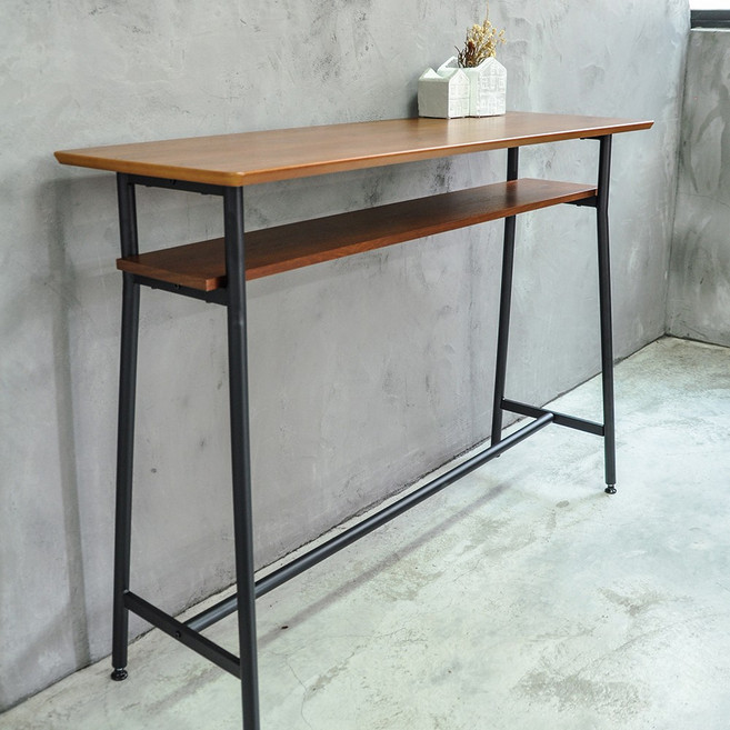 Tasteful 特斯屋 日式雙層吧台桌 胡桃木色 W120cm 台灣製 J51578, 日式吧台桌(木) 120cm雙層/胡桃木