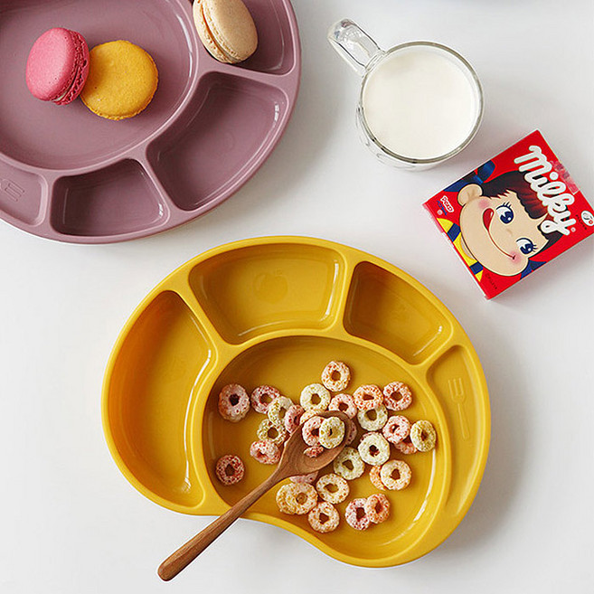 국내 실리콘 어린이 흡착 컬러 식판, 블루, 1개