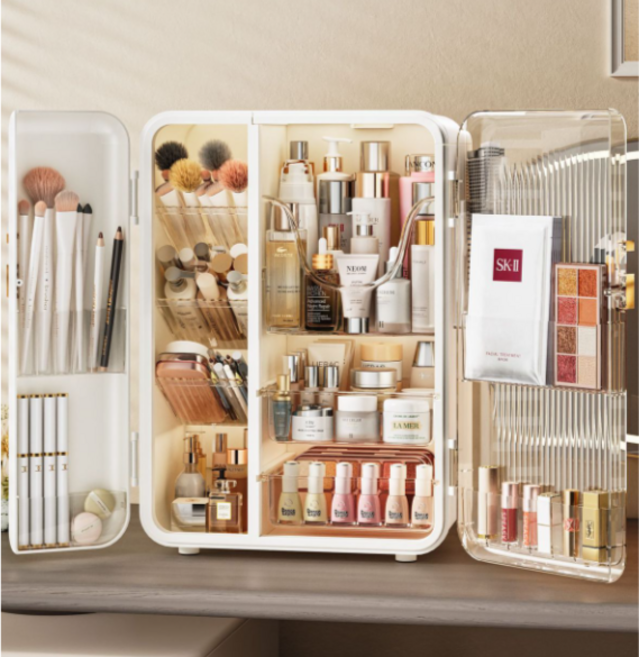 뷰리어스 화장품 수납함 냉장고형 대용량 정리함, 1개, 화이트