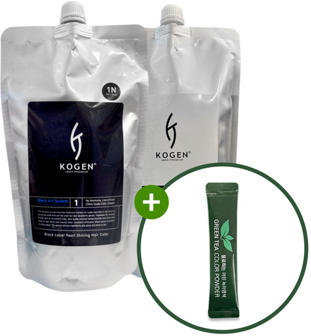 코겐 블랙머드 럭셔리 블랙라벨 펄 샤이닝 염색약 1제 2제 500ml, 5N 자연갈색, 1개