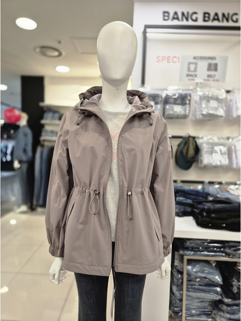 뱅뱅 가을 적극추천 여성 베이직 허리 셔링 후드 사파리 점퍼 CUL611