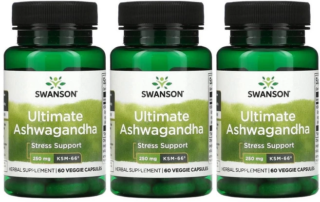 스완슨 아슈와간다 얼티밋 아쉬와간다 아쉬아간다 250mg 60캡슐 3개, 60정 - 쿠팡