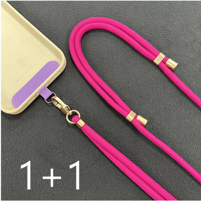 엔도리 1+1 휴대폰 도난방지 길이조절 목걸이 크로스 전기종 스트랩 줄, 1세트, 레드 1+1