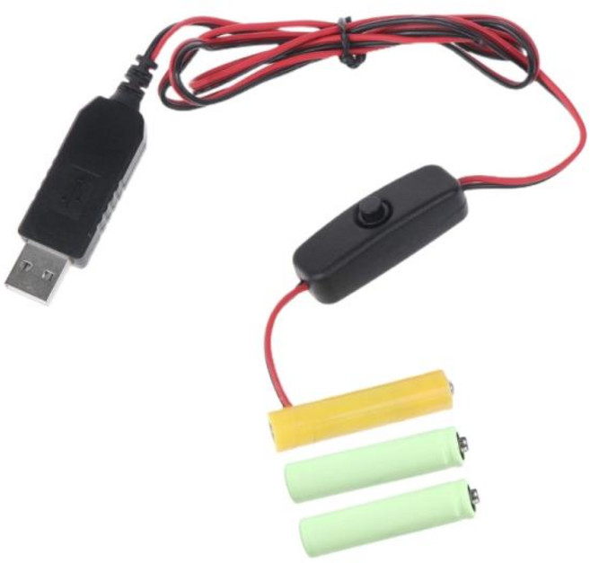 T8WC USB to 4.5V AAA LR03 Eliminators Power Supply Adapter Replaces 3PCS AAA, 한개옵션0