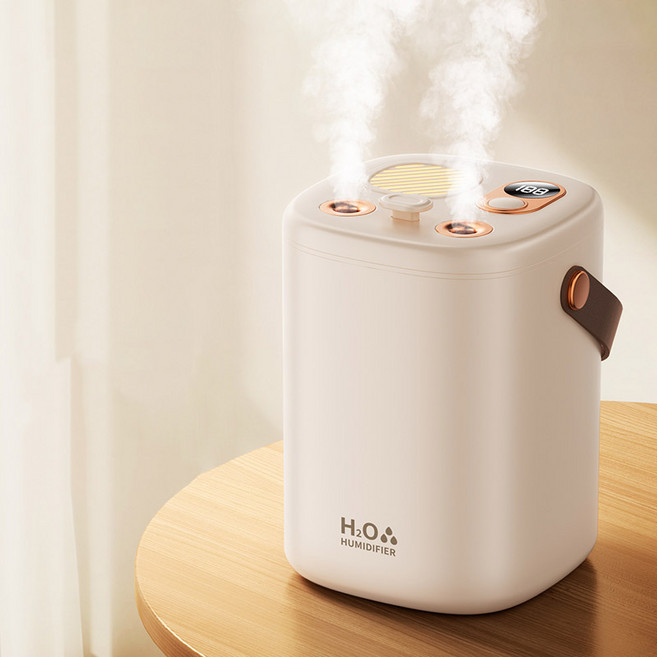 DS 듀얼미스트 가습기 나노미스트 충전식 무선 1L 대용량 디지털 디스플레이 가습기, 아이보리
