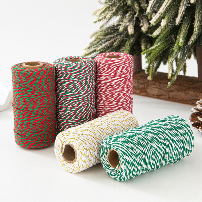 레인보우파티 트와인끈 포장 택끈 선물포장 답례품 80m, 3)레드&그린