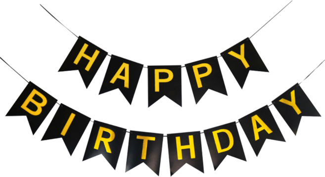 브로키 생일 파티 가랜드, 1세트, 블랙