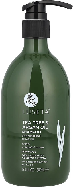 Luseta Beauty 티트리 & 아르간오일 샴푸 손상 모발 및 지성 모발 500ml(16.9fl oz), LusetaBeauty티트리아르간오일샴푸손상모발및지성모, 1개, 500ml - 쿠팡