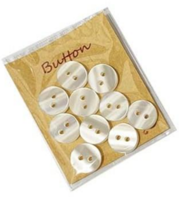 【佰昇國際 Baisheng】2孔兩用鈕釦(一面白色/一面透明(反光)), 1個, 11.5mm(約1.15cm), 白色/透明