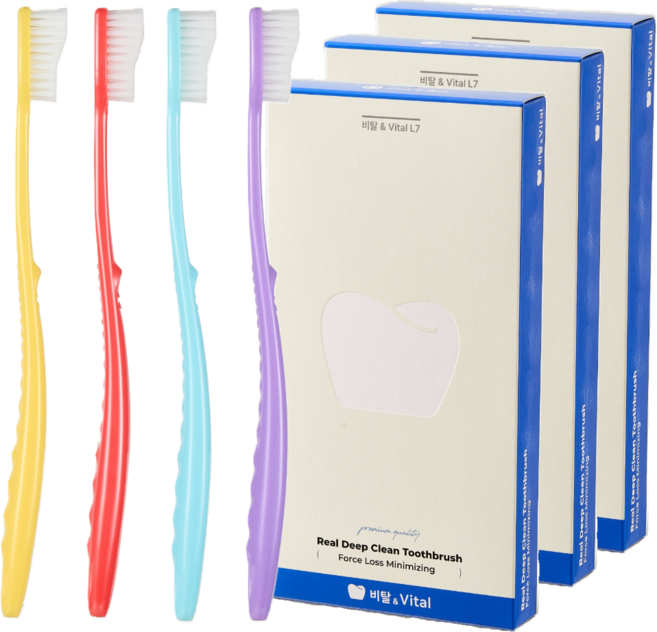 비탈 부드러운 미세모칫솔 치과용 잇몸케어 라지딥케어, 3세트, 4개입