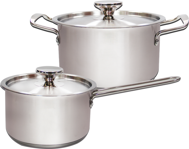 실버라인 IH 인덕션 올 스텐 냄비 2종세트, 1세트, 편수냄비 18cm + 양수냄비 20cm, 그레이