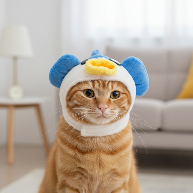 하니펫 강아지 고양이 코스튬 동물 모자, 복어, 1개