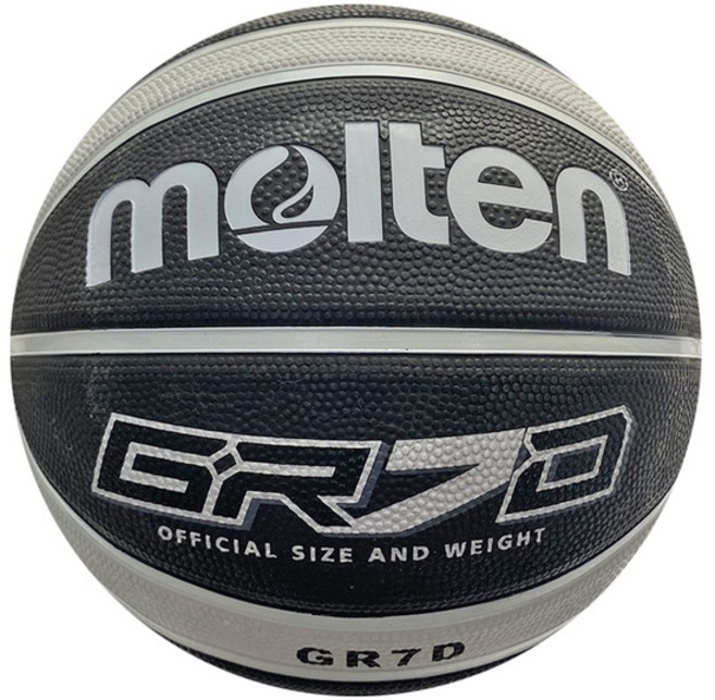 Molten 籃球 兒童 室外 橡膠 12片貼 彈力 耐用 B7D2005-BH, 黑灰7號, 1個