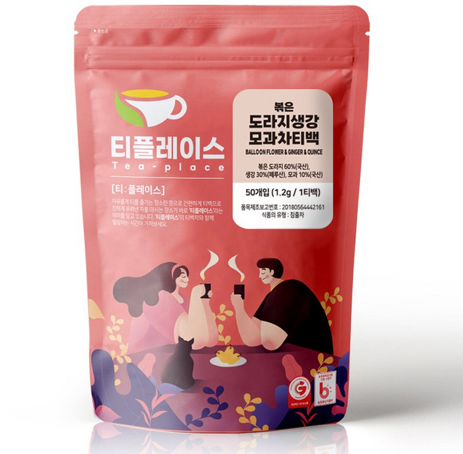 티플레이스 볶은 도라지생강모과차 삼각티백, 1개, 50개입, 1g, 1.2g