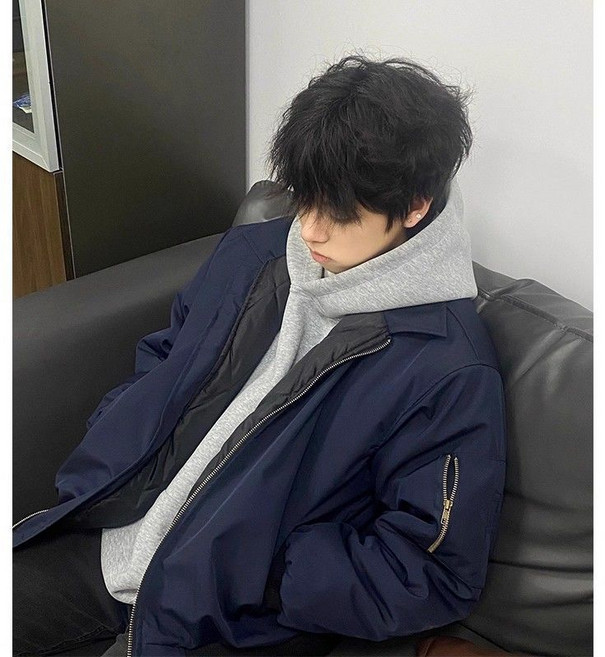 男款秋冬季美式復古飛行夾克