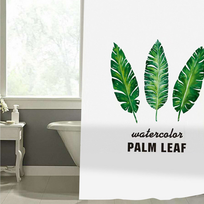 패브릭 PEVA 고급 방수 샤워커튼 / 화장실 욕실 욕조 가림막 가리개 커튼 커텐 압축봉 샤워커텐, 1개