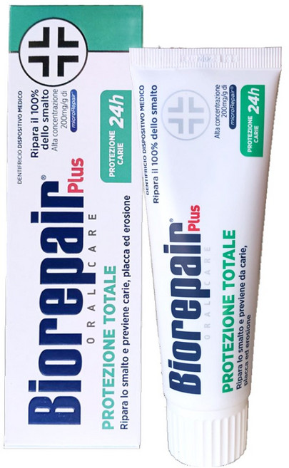 Biorepair 全效加強型牙膏 總效護理 修復琺瑯質 減少牙菌斑, 75ml, 1個