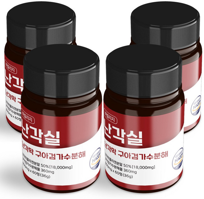 난각실 난각막 구아검 가수분해물 콜라겐 콘드로이친, 4개, 60정